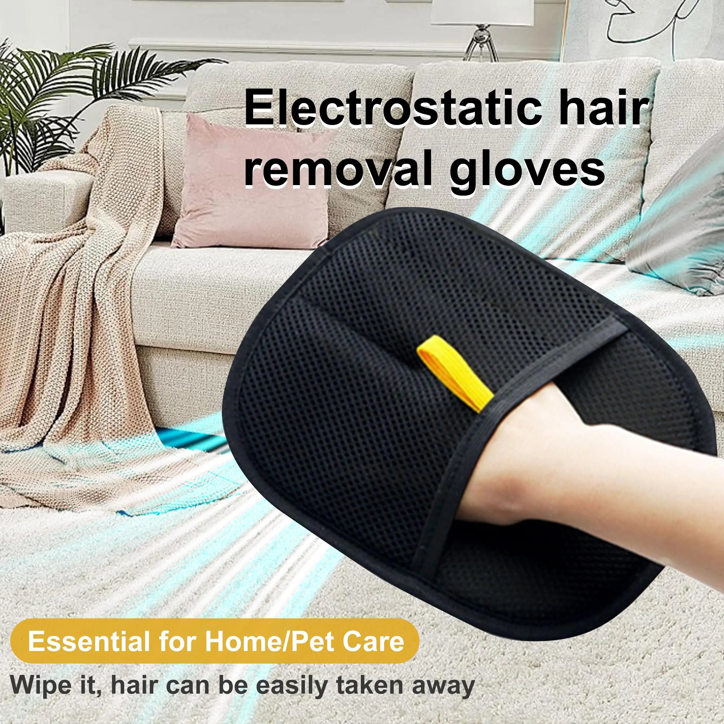 Pet Hair Remover Brushing Gloves – Remove Fur from Clothing, Furniture, Car Seats