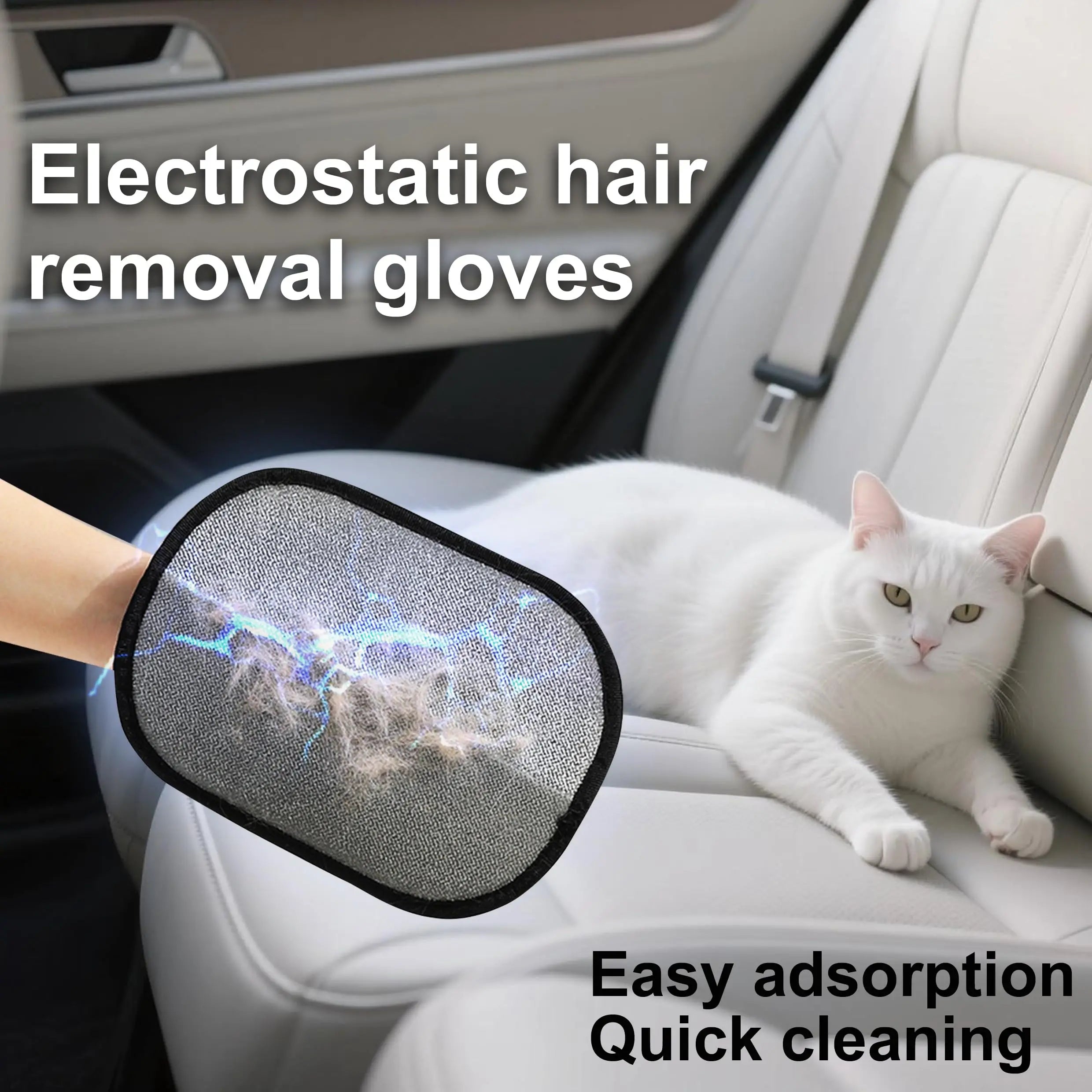 Pet Hair Remover Brushing Gloves – Remove Fur from Clothing, Furniture, Car Seats