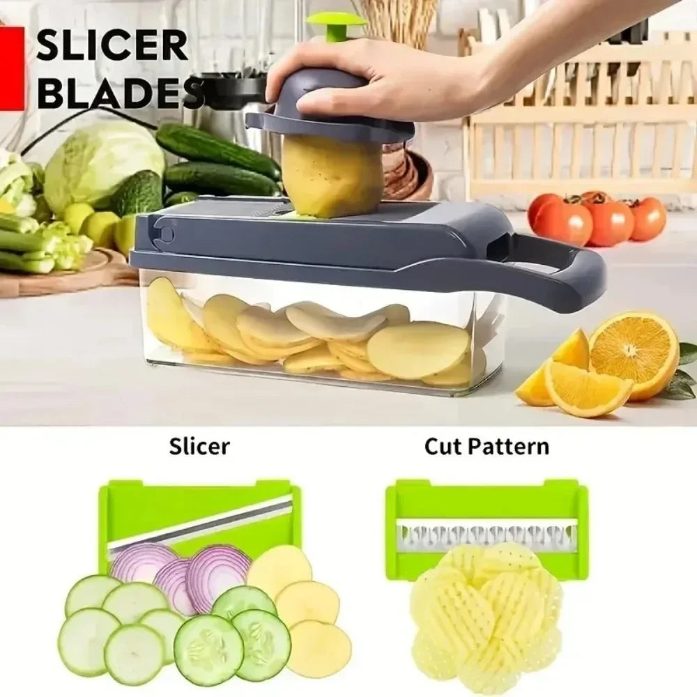 Multifunctional Vegetable Chopper Handle Food Grate Food Chopper  14/16