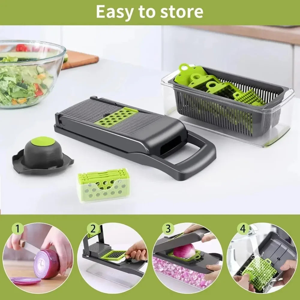 Multifunctional Vegetable Chopper Handle Food Grate Food Chopper  14/16