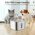 Automatic Cat Water Fountain Square Stainless Steel Pet Water Feeder Dog