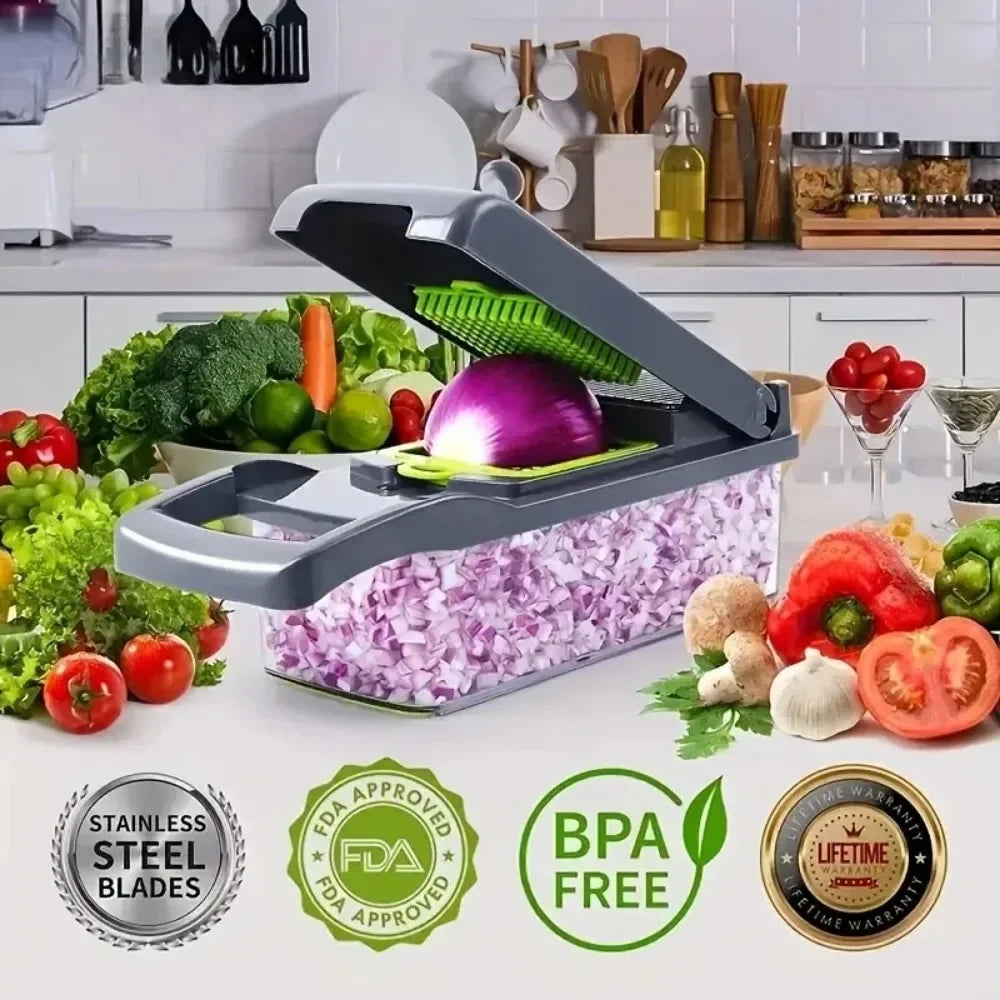 Multifunctional Vegetable Chopper Handle Food Grate Food Chopper  14/16