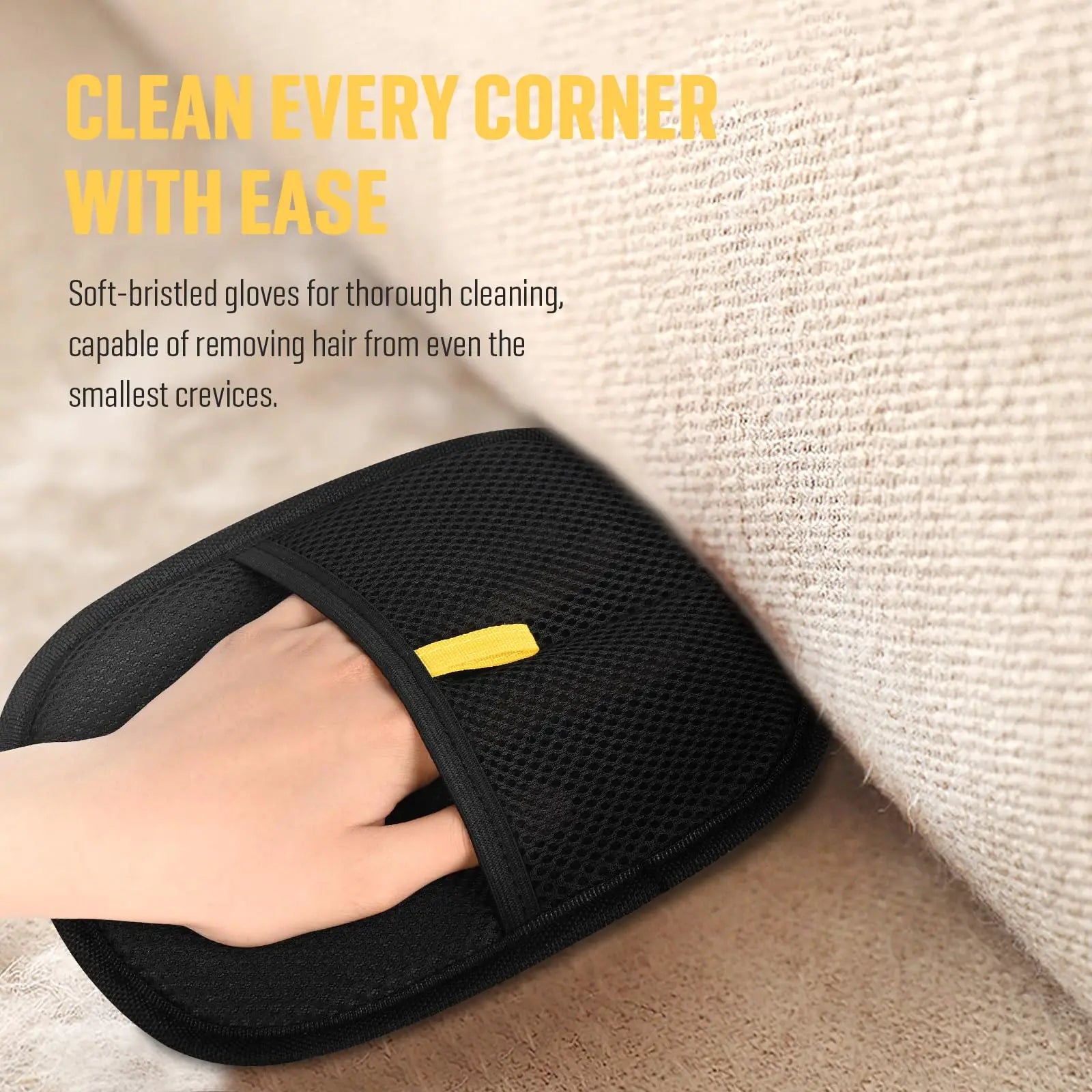 Pet Hair Remover Brushing Gloves – Remove Fur from Clothing, Furniture, Car Seats