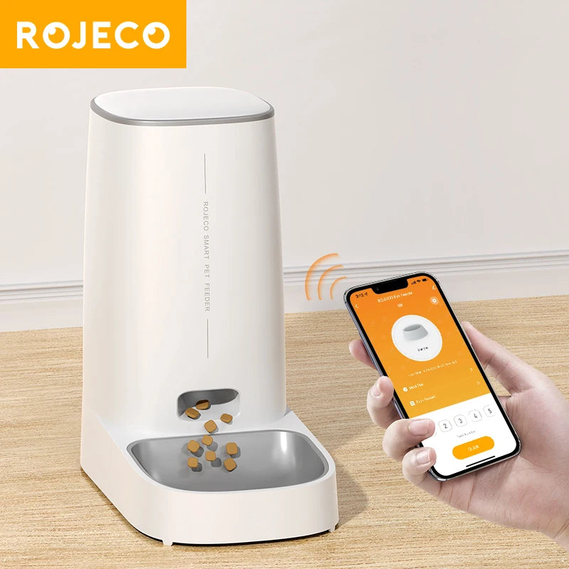 ROJECO Automatic Cat Feeder Pet Smart WiFi Cat Food