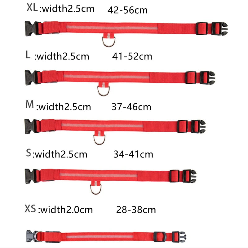 3 Modes Dog Luminous Charge Collar Led Usb Cat Dogs