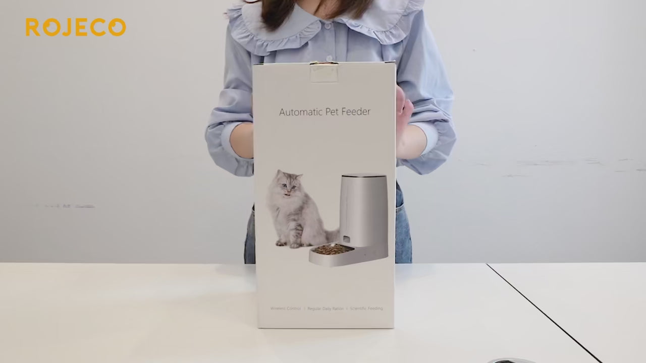 ROJECO Automatic Cat Feeder Pet Smart WiFi Cat Food